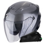 Casque Jet Scorpion Exo Z1 Metal Grey + Kit bluetooth Exo-Com Link-1C