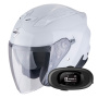 Casque Jet Scorpion Exo Z1 Pearl White + Kit bluetooth 5R Lite Solo