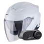 Casque Jet Scorpion Exo Z1 Pearl White + Kit Bluetooth Lokui K30
