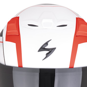 Scorpion Exo Z1 Vue Matt White Red Black + Kit Bluetooth 5S Solo