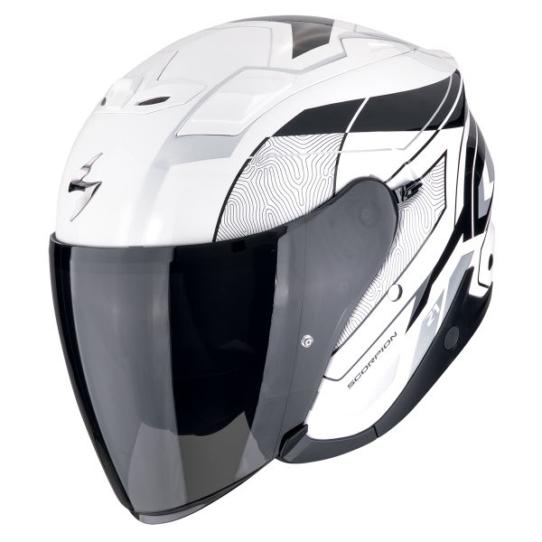 Casque Jet Scorpion Exo Z1 Vue White Black Silver Casque Jet Scorpion Exo Z1 Vue White Black Silver