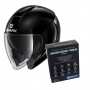 Casque Jet Shark Citycruiser Blank BLK + Kit Bluetooth Sharktooth Prime