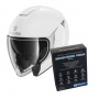 Casque Jet Shark Citycruiser Blank WHU + Kit Bluetooth Sharktooth Prime