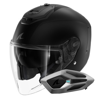 Casque Jet Shark RS JET Blank Mat KMA + Kit Bluetooth Sena for Shark Mesh Solo Casque Jet Shark RS JET Blank Mat KMA + Kit Bluetooth Sena for Shark Mesh Solo