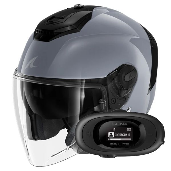 Casque Jet Shark RS JET Blank S05 + Kit bluetooth 5R Lite Solo