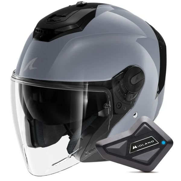 Casque Jet Shark RS JET Blank S05 + Kit Bluetooth BT Mini