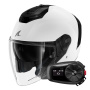 Casque Jet Shark RS JET Blank WHU + Kit Bluetooth 5S Solo