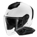 Pack RS JET Blank WHU + Kit Bluetooth Sena for Shark Solo
