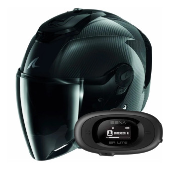Casque Jet Shark RS JET Carbon Blank DKD + Kit bluetooth 5R Lite Solo