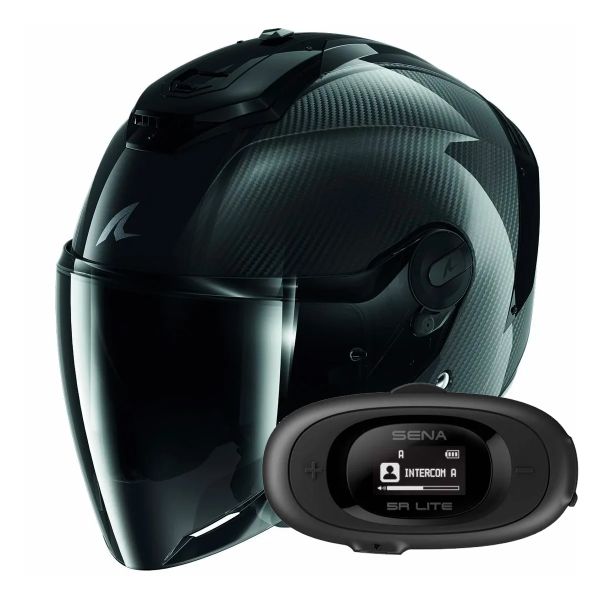Casque Jet Shark RS JET Carbon Blank DKD + Kit bluetooth 5R Lite Solo