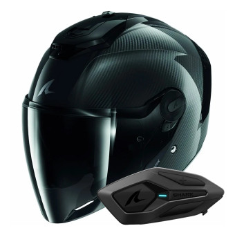 Casque Jet Shark RS JET Carbon Blank DKD + Kit Bluetooth Sena for Shark Solo Casque Jet Shark RS JET Carbon Blank DKD + Kit Bluetooth Sena for Shark Solo
