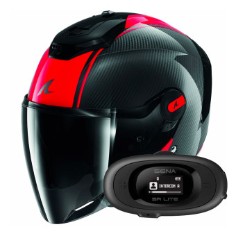 Casque Jet Shark RS JET Carbon Blank DRD + Kit bluetooth 5R Lite Solo