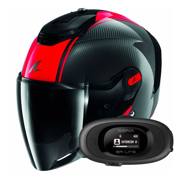 Casque Jet Shark RS JET Carbon Blank DRD + Kit bluetooth 5R Lite Solo