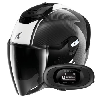 Casque Jet Shark RS JET Carbon Blank DWK + Kit bluetooth 5R Lite Solo