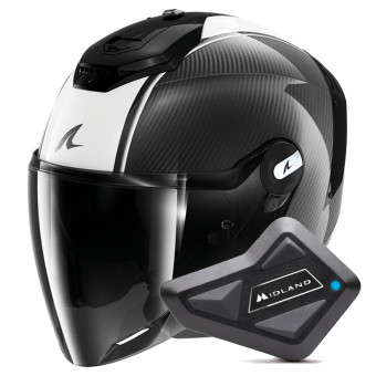 Casque Jet Shark RS JET Carbon Blank DWK + Kit Bluetooth BT Mini Single