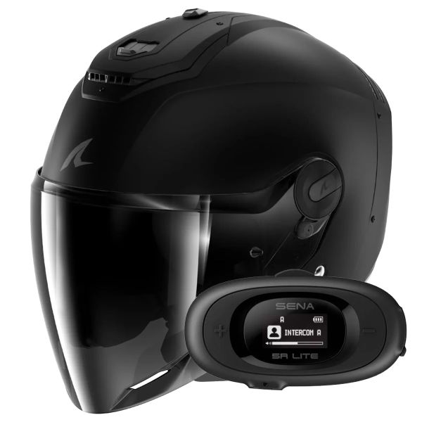 Casque Jet Shark RS JET Carbon Dark Shadow DMA + Kit bluetooth 5R Lite Solo