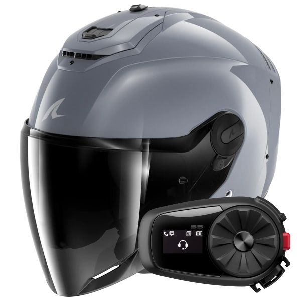 Casque Jet Shark RS JET Carbon Dark Shadow S05 + Kit Bluetooth 5S Solo