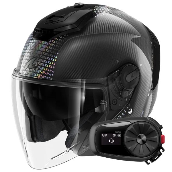 Casque Jet Shark RS JET Carbon Ikonik DID + Kit Bluetooth 5S Solo