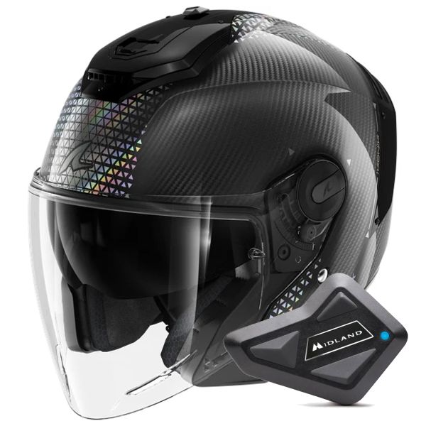 Casque Jet Shark RS JET Carbon Ikonik DID + Kit Bluetooth BT Mini
