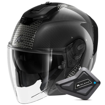 Casque Jet Shark RS JET Carbon Ikonik DKU + Kit Bluetooth BT Mini