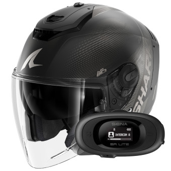 Casque Jet Shark RS JET Carbon Speed-Tech Mat DAK + Kit bluetooth 5R Lite Solo