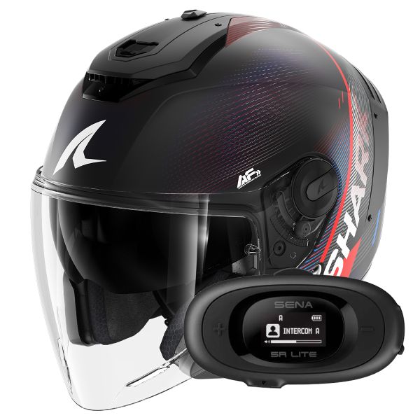 Casque Jet Shark RS JET Carbon Speed-Tech Mat DBR + Kit bluetooth 5R Lite Solo