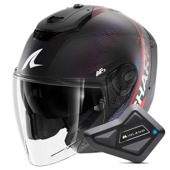 Casque Jet Shark RS JET Carbon Speed-Tech Mat DBR + Kit Bluetooth BT Mini