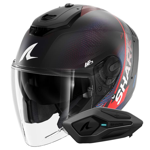 Casque Jet Shark RS JET Carbon Speed-Tech Mat DBR + Kit Bluetooth Sena for Shark Solo