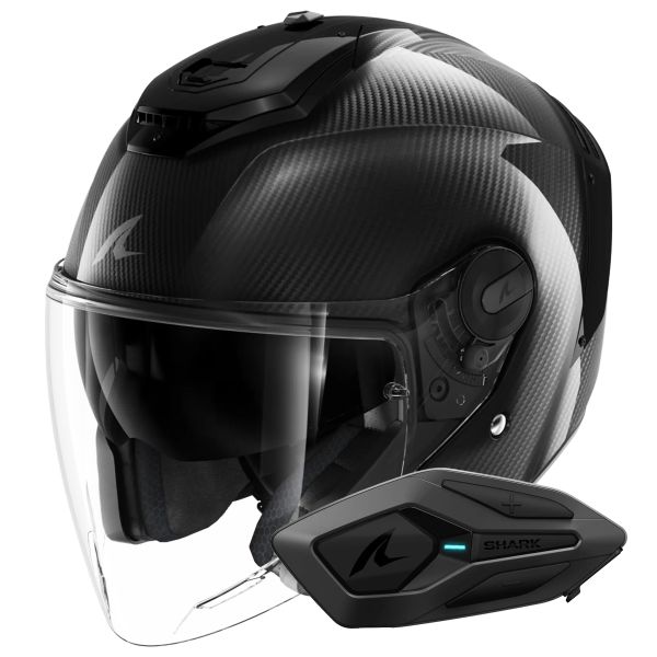 Casque Jet Shark RS JET Full Carbon DAD + Kit Bluetooth Sena for Shark Solo