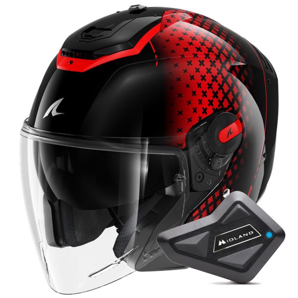 Casque Jet Shark RS JET Stride KRA + Kit Bluetooth BT Mini
