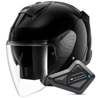 Casque Jet Shark Skwal Jet Blank BLK + Kit Bluetooth BT Mini