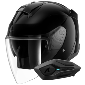 Casque Jet Shark Skwal Jet Blank BLK + Kit Bluetooth Sena for Shark Solo Casque Jet Shark Skwal Jet Blank BLK + Kit Bluetooth Sena for Shark Solo