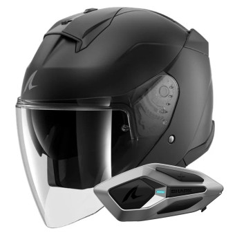 Casque Jet Shark Skwal Jet Blank Mat KMA + Kit Bluetooth Sena for Shark Mesh Solo Casque Jet Shark Skwal Jet Blank Mat KMA + Kit Bluetooth Sena for Shark Mesh Solo