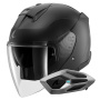 Casque Jet Shark Skwal Jet Blank Mat KMA + Kit Bluetooth Sena for Shark Mesh Solo