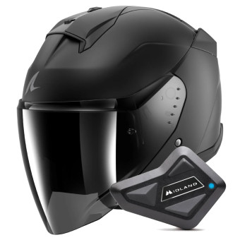 Casque Jet Shark Skwal Jet Dark Shadow Mat A08 + Kit Bluetooth BT Mini