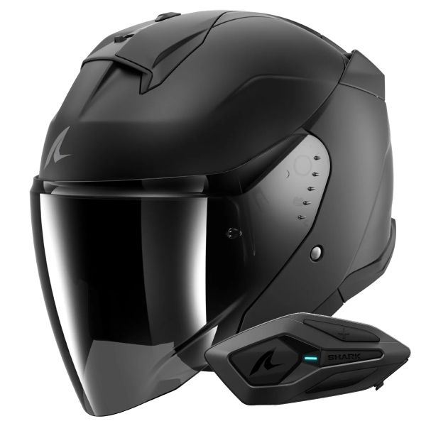 Casque Jet Shark Skwal Jet Dark Shadow Mat KMA + Kit Bluetooth Sena for Shark