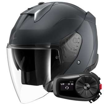 Casque Jet Shark Skwal i3 Jet Blank A05 + Kit Bluetooth 5S Solo