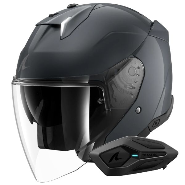 Casque Jet Shark Skwal i3 Jet Blank A05 + Kit Bluetooth Sena for Shark
