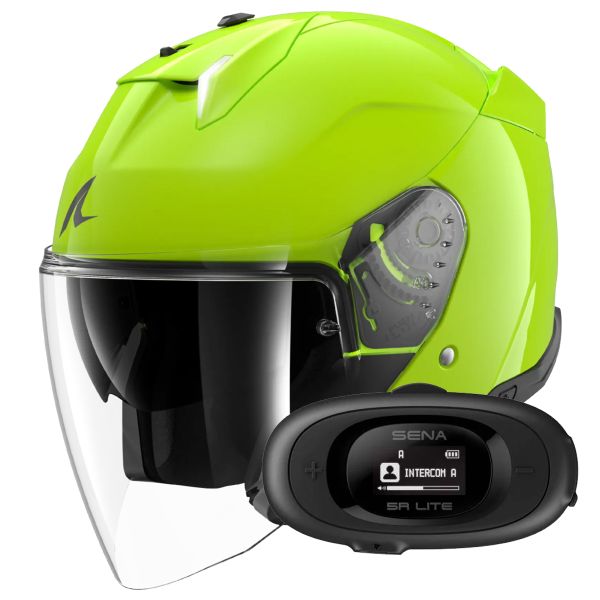 Casque Jet Shark Skwal i3 Jet Blank G03 + Kit bluetooth 5R Lite Solo