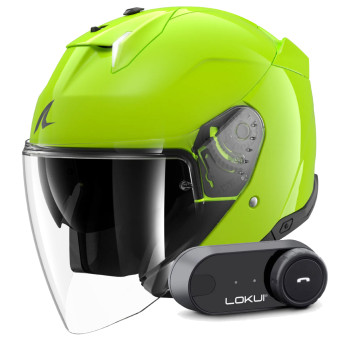 Casque Jet Shark Skwal i3 Jet Blank G03 + Kit Bluetooth Lokui K30