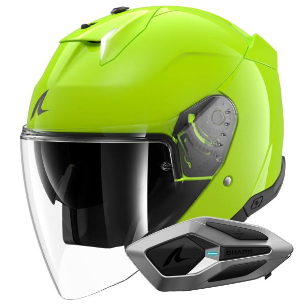 Casque Jet Shark Skwal i3 Jet Blank G03 + Kit Bluetooth Sena for Mesh Solo