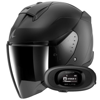 Casque Jet Shark Skwal i3 Jet Blank Mat KMA + Kit bluetooth 5R Lite Solo