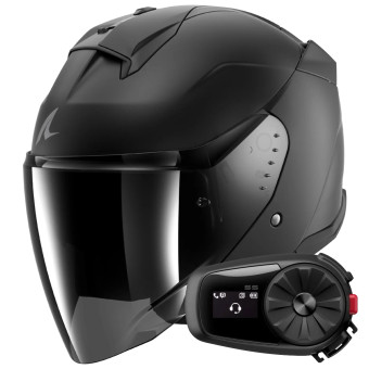 Casque Jet Shark Skwal i3 Jet Blank Mat KMA + Kit Bluetooth 5S Solo