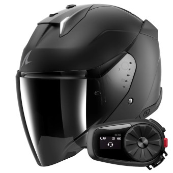 Casque Jet Shark Skwal i3 Jet Dark Shadow Mat KMA + Kit Bluetooth 5S Solo Casque Jet Shark Skwal i3 Jet Dark Shadow Mat KMA + Kit Bluetooth 5S Solo