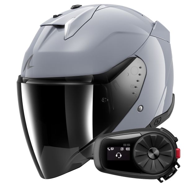 Casque Jet Shark Skwal i3 Jet Dark Shadow S05 + Kit Bluetooth 5S Solo