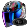 Casque Jet Shark Skwal i3 Jet Hellcat KUB + Kit bluetooth 5R Lite Solo