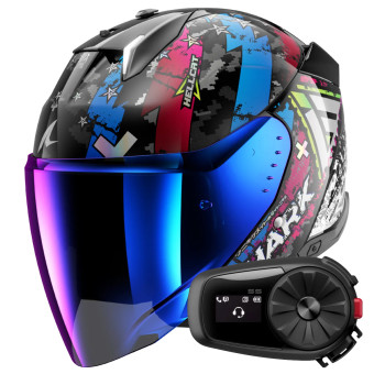 Casque Jet Shark Skwal i3 Jet Hellcat KUB + Kit Bluetooth 5S Solo Casque Jet Shark Skwal i3 Jet Hellcat KUB + Kit Bluetooth 5S Solo