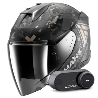 Casque Jet Shark Skwal i3 Jet Hellcat Mat KUA + Kit Bluetooth Lokui K30 Casque Jet Shark Skwal i3 Jet Hellcat Mat KUA + Kit Bluetooth Lokui K30