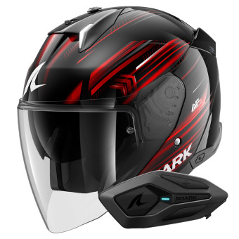 Casque Jet Shark Skwal i3 Jet Light-Blur KRW + Kit Bluetooth Sena for Shark Solo