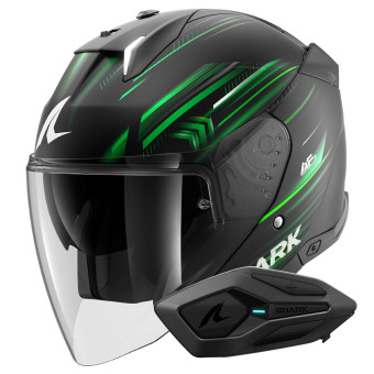 Casque Jet Shark Skwal i3 Jet Light-Blur Mat KGW + Kit Bluetooth Sena for Shark Solo